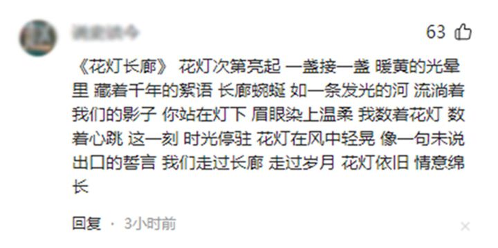 為了這條花燈長廊，網(wǎng)友們紛紛作起了詩！